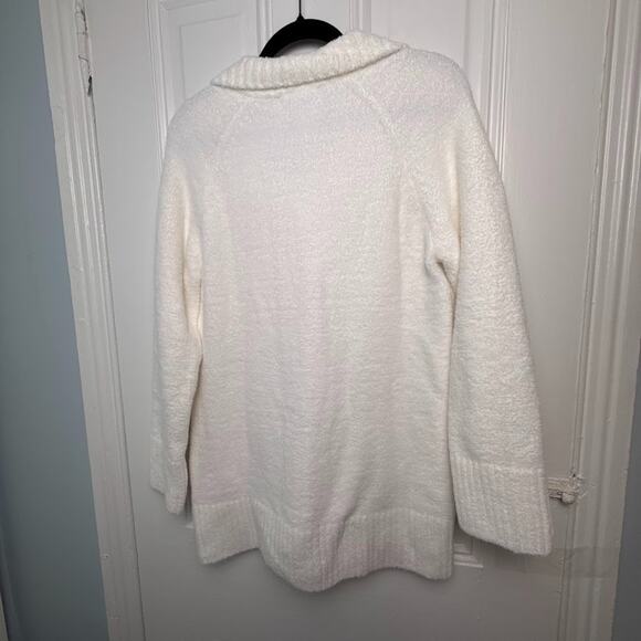 QVC Barefoot Dreams CozyChic Luxe Button Front Sweater Womens Medium White NWOT - Picture 5 of 8